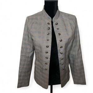 Blazer Open Glen Check Grey Plaid Marching Band Style Size Small